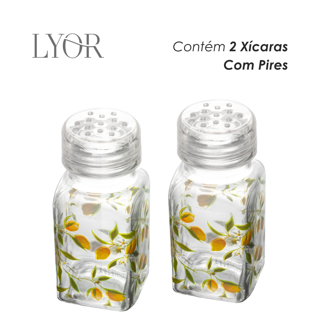 Conjunto 2 Porta Temperos Siciliano 70ml Vidro - Lyor