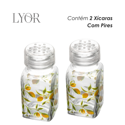 Conjunto 2 Porta Temperos Siciliano 70ml Vidro - Lyor