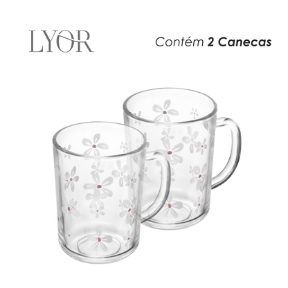 Conjunto 2 Canecas Vetra 220ml Vidro - Lyor
