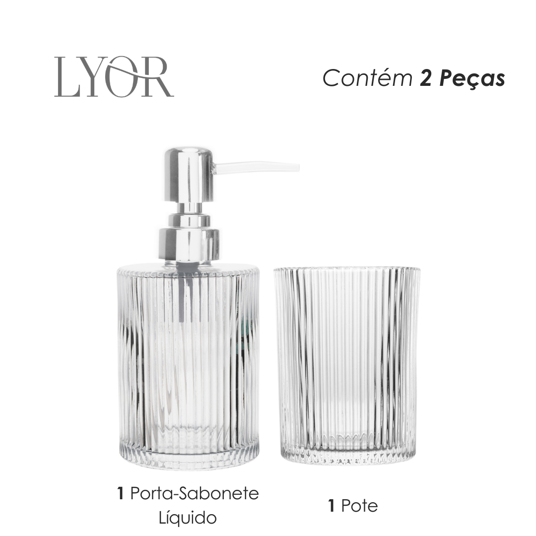 Conjunto 2 Peças para Banheiro de Vidro Lines  - Lyor
