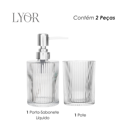 Conjunto 2 Peças para Banheiro de Vidro Lines  - Lyor