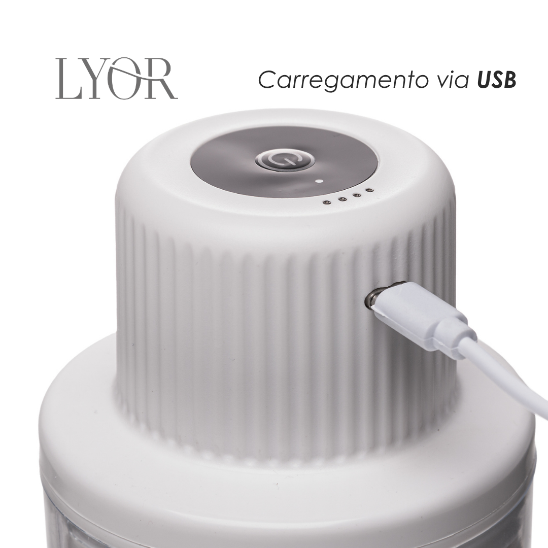 Mini Processador com Entrada USB 8,5cm x 8,5cm x 12cm Branco Plástico - Lyor