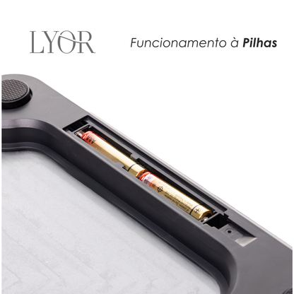 Balança Digital Corporal 28cm x 28cm Cinza Pedra Diatomita - Lyor