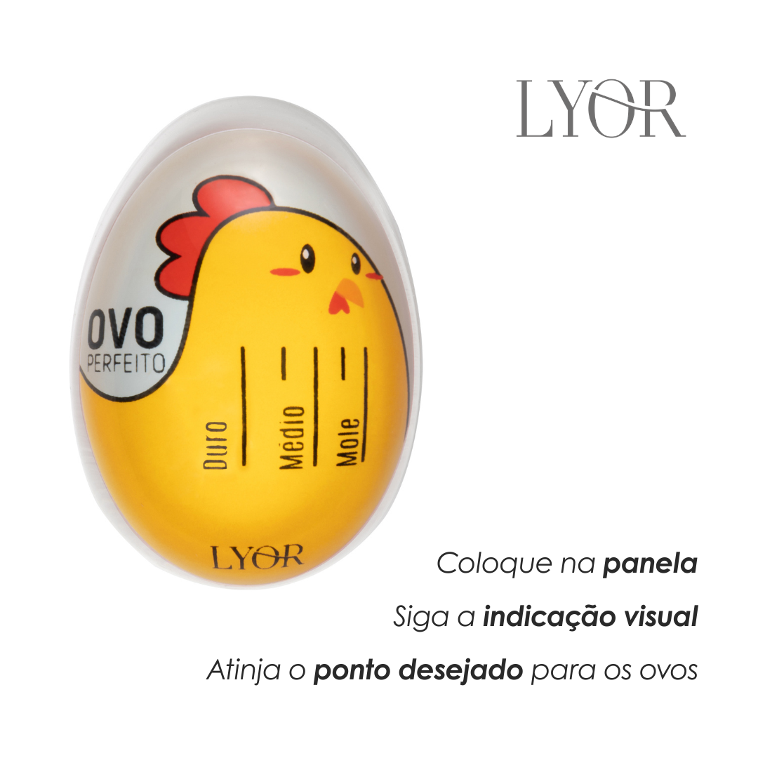 Temporizador para Cozimento de Ovos 5,5cm x 3cm x 4cm - Lyor