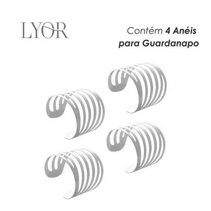 Conjunto 4 Anéis para Guardanapo de Aço 4cm - Lyor