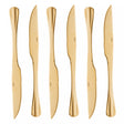 Conjunto 6 Facas de Churrasco de Aço Inox Positano Dourado 23cm - Lyor