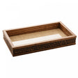 Bandeja de Madeira Coquinho com Sisal Natural 30cm x 17cm x 4cm - Woodart