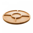 Petisqueira de Bambu com 5 Divisórias Round 30cm x 30cm x 1,5cm - Lyor
