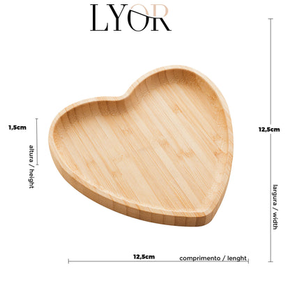 Bandeja de Bambu Heart 12,5cm x 12,5cm x 1,5cm - Lyor