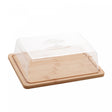Queijeira Bambu com Tampa em Plástico 24cm x 18,5cm x 7,5cm - Lyor