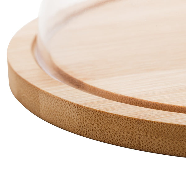 Queijeira de Bambu com Tampa em Plástico 18,5cm x 18,5cm x 8cm - Lyor