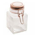 Pote Hermético de Vidro com Tampa em Metal Geométrico Rosé 370ml - Lyor