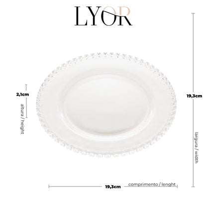 Prato para Sobremesa de Cristal Coração 20cm - Lyor