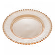 Prato Raso de Cristal Coração Âmbar Metalizado 28cm - Lyor