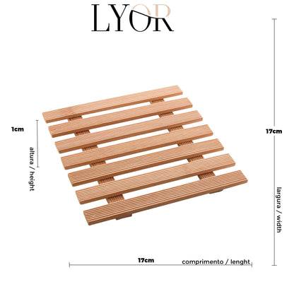 Descanso de Bambu para Panela 17cm x 17cm - Lyor