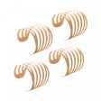 Conjunto 4 Anéis para Guardanapo de Aço Curves Dourado 4cm - Lyor