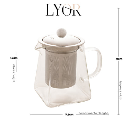 Chaleira de Vidro Borossilicato 550ml - Lyor
