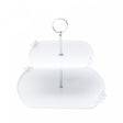 Porta Doces 2 Andares de Porcelana Birds Branco 19cm x 18cm/27cm x 25cm x 24cm - Wolff