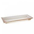 Travessa Retangular de Cristal Coração Âmbar Metalizado 30cm x 13cm x 3cm - Lyor