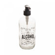 Porta Álcool em Gel de Vidro com Pump em Plástico Preto 490ml - Lyor