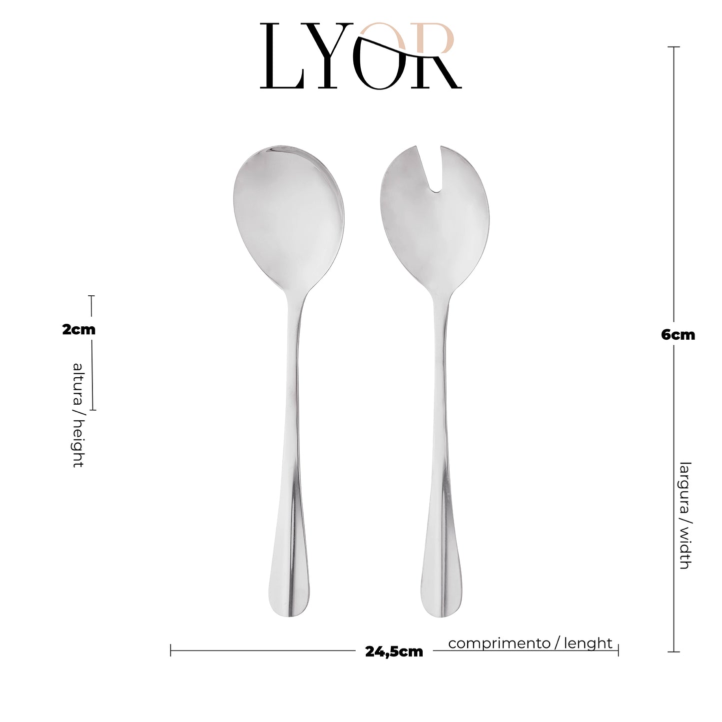 Conjunto 2 Peças para Salada de Aço Inox Positano - Lyor