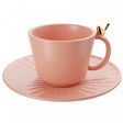 Conjunto 2 Xícaras de Chá de Cerâmica Colibri com Pires Rosa 170ml - Wolff