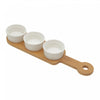 Conjunto 3 Petisqueiras com Bandeja de Bambu Branco - Wolff