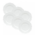 Conjunto 6 Pratos Rasos de Porcelana Maldivas Branco 28cm x 2cm- Wolff