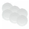 Conjunto 6 Pratos para Sobremesa de Porcelana Maldivas Branco 21cm x 1,5cm - Wolff