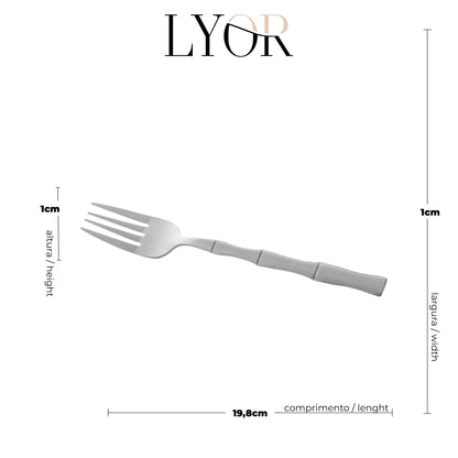 Conjunto 6 Garfos para Mesa de Aço Inox Bambu Elegant 20m - Lyor