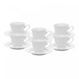 Conjunto 6 Xícaras de Chá de Porcelana com Pires Branco com Fio Prata Maldivas 180ml - Wolff