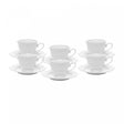 Conjunto 6 Xícaras de Café com Pires Branco com Fio Prata Maldivas 80ml - Wolff