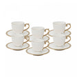 Conjunto 6 Xícaras de Café de Porcelana com Pires Paddy Branco 90ml - Wolff