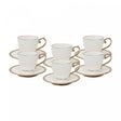 Conjunto 6 Xícaras de Chá de Porcelana com Pires Paddy Branco 200ml - Wolff