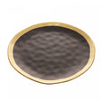 Prato Raso de Porcelana Dubai Preto e Dourado 25,5cm x 2,5cm - Wolff
