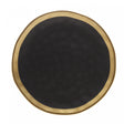 Prato para Sobremesa de Porcelana Dubai Preto e Dourado 22cm x 2cm - Wolff