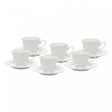 Conjunto 6 Xícaras de Café com Pires Maldivas Branco com Fio de Ouro - Wolff
