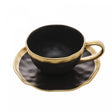 Xícara de Chá De Porcelana Dubai Preto E Dourado 200ml Wolff