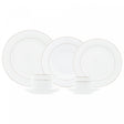 Aparelho de Jantar 42 Peças de Porcelana com Borda Prateada Mônaco Branco - Wolff