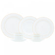 Aparelho de Jantar 42 Peças de Porcelana com Fio de Ouro Mônaco Branco - Wolff