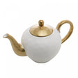 Bule de Chá de Porcelana Dubai Branco e Dourado 1L- Wolff