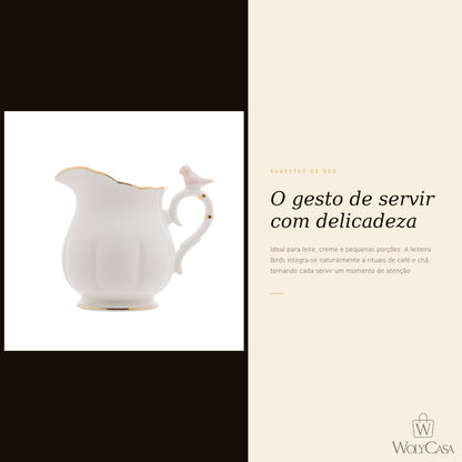 Leiteira Birds de Porcelana 230ml - Wolff