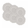 Conjunto 6 Pratos Fundos de Porcelana Maldivas com Fio Prata - Wolff