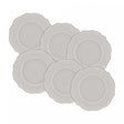 Conjunto 6 Pratos Rasos de Porcelana Maldivas com Fio Prata 28cm - Wolff