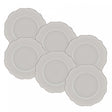 Conjunto 6 Pratos para Sobremesa de Porcelana Maldivas com Fio Prata 21cm - Wolff