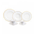 Aparelho de Jantar 42 Peças de Porcelana Maldivas com Fio de Ouro - Wolff
