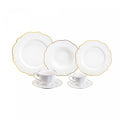 Aparelho de Jantar 42 Peças de Porcelana Maldivas Branco com Fio de Ouro - Wolff