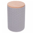 Potiche com Tampa de Bambu Beelisse 11cm x 15,8cm Cinza Cerâmica - Wolff