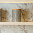 Potiche com Tampa de Bambu Beelisse 11cm x 15,8cm Cinza Cerâmica - Wolff