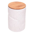 Potiche com Tampa de Bambu Fiora 11cm X 15,8cm Branco Cerâmica - Wolff